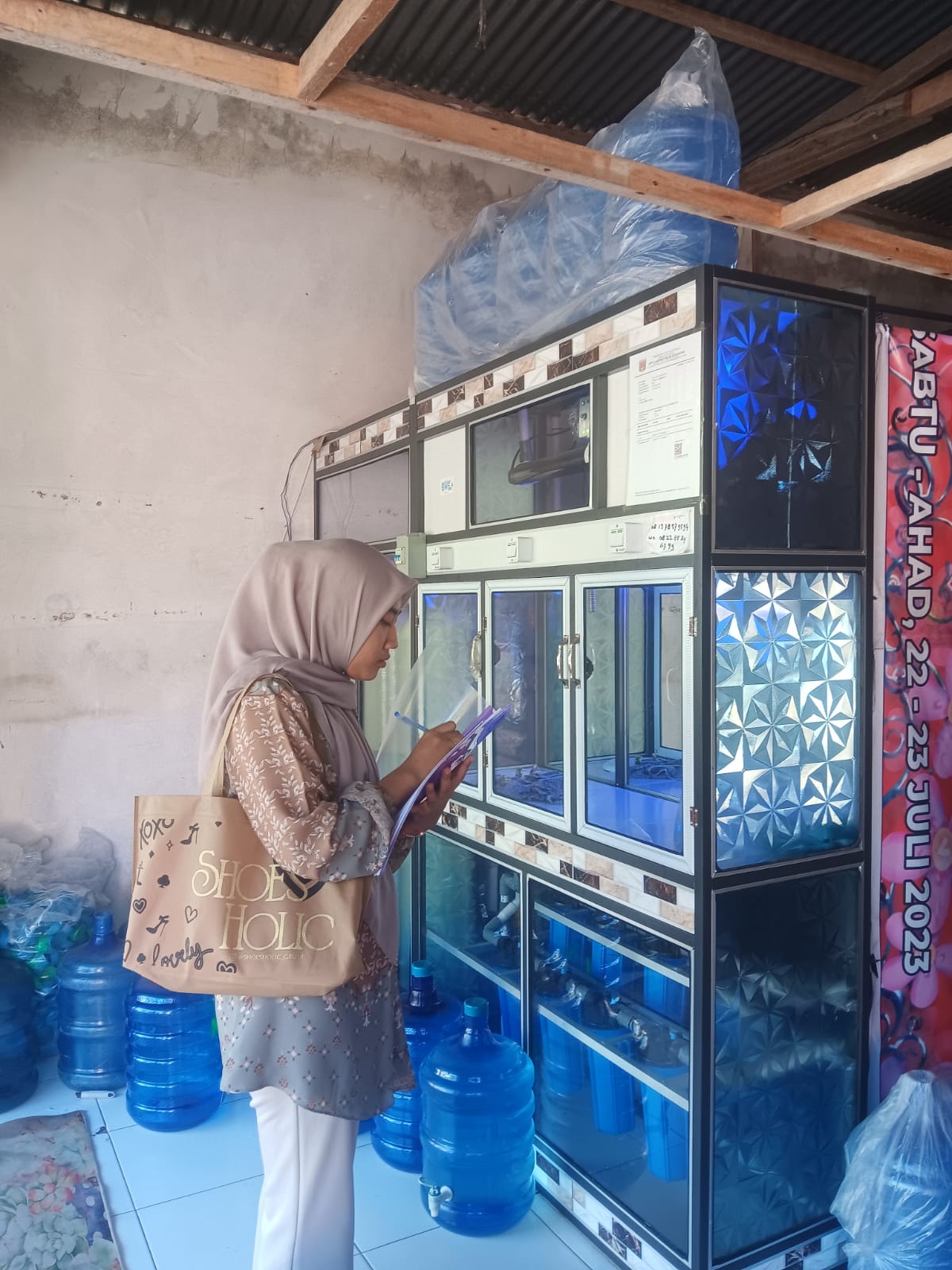 Inspeksi kesehatan Lingkungan Depot Air Minum  di Wilayah Kerja Puskesmas Kambang