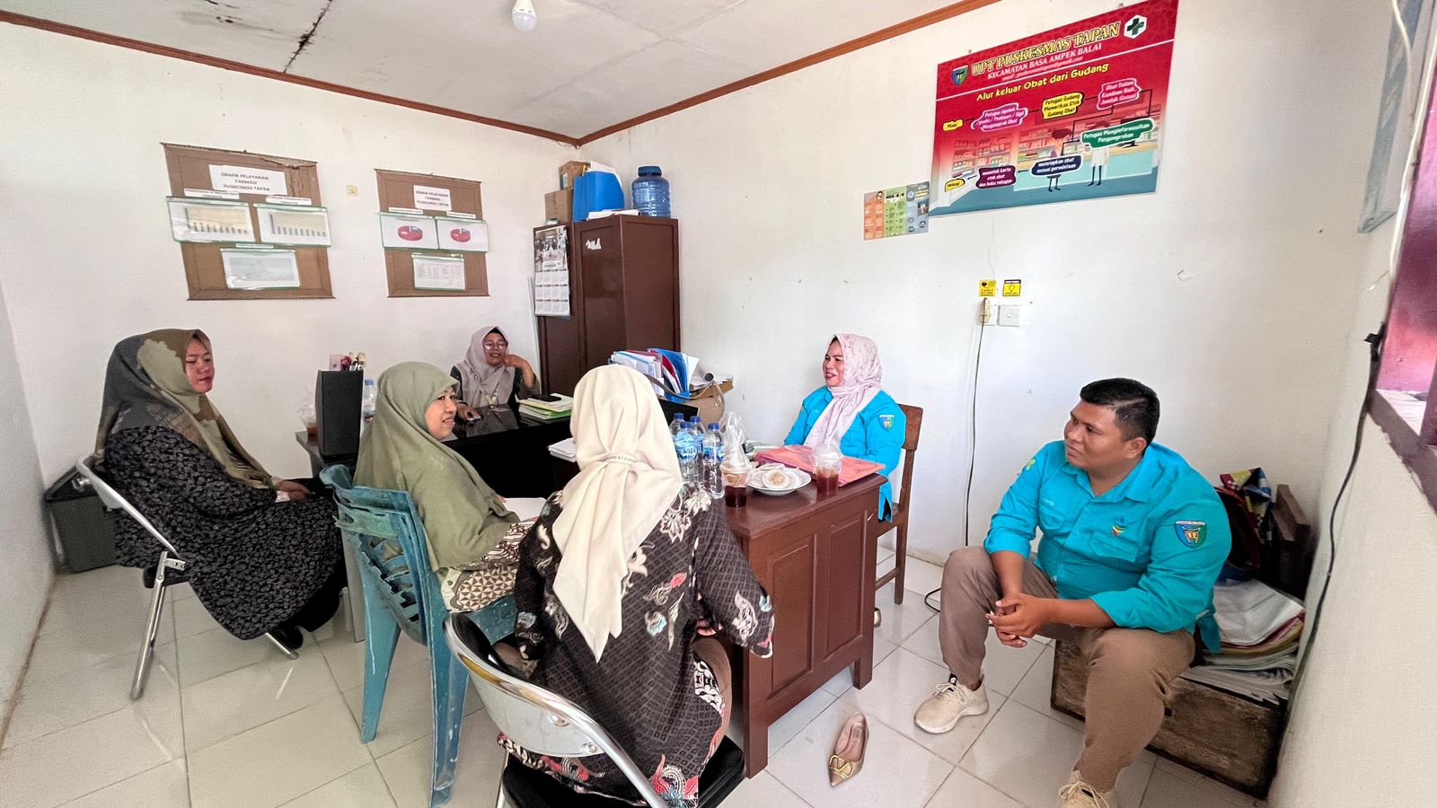 Monev Pelayanan Farmasi UPT Puskesmas Tapan oleh Dinas Kesehatan Kabupaten Pesisir Selatan
