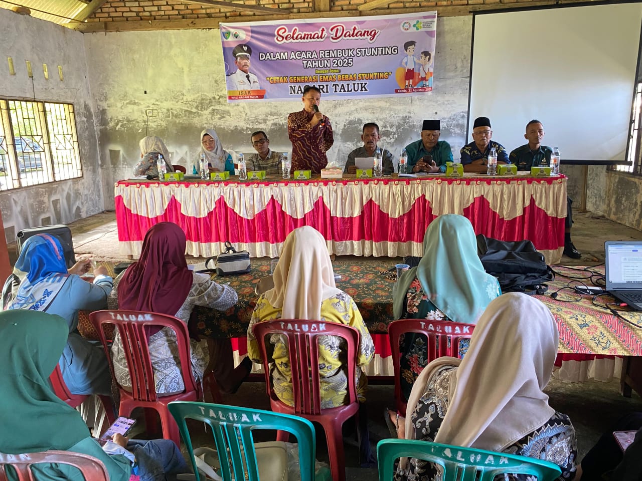 Puskesmas Pasar Kuok Menghadiri Acara Rembuk Stunting di Kenagarian Taluk 