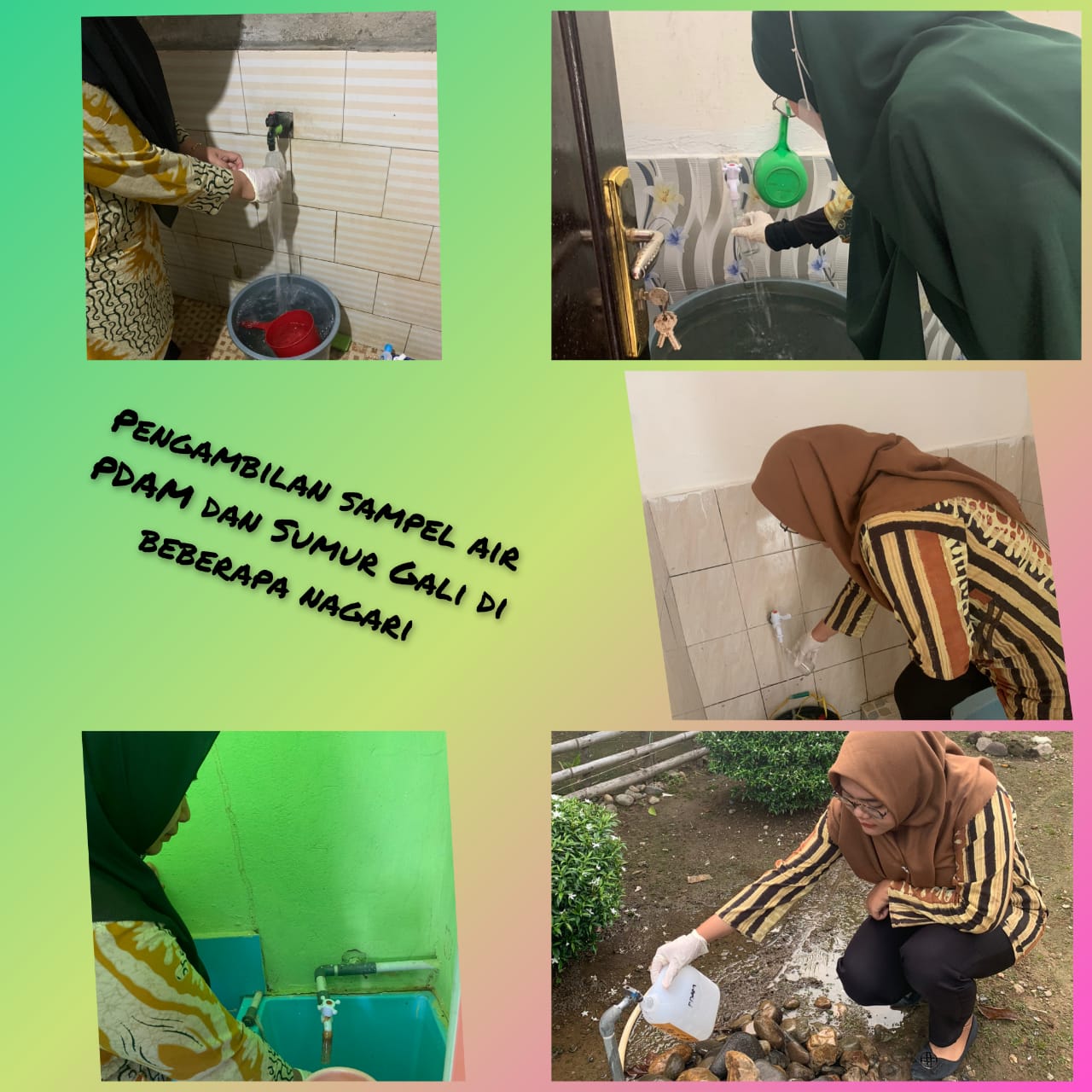 Pengambilan Sampel Air dari PDAM dan Sumur Gali di beberapa nagari di wilayah kerja Puskesmas Tapan